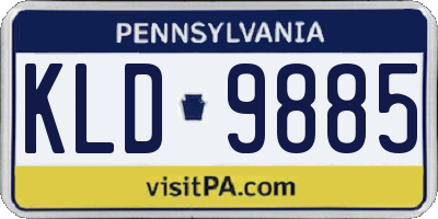 PA license plate KLD9885