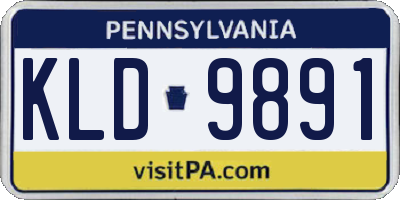 PA license plate KLD9891