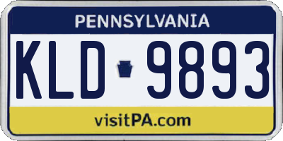 PA license plate KLD9893