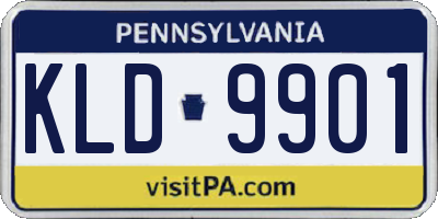 PA license plate KLD9901