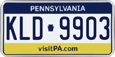 PA license plate KLD9903