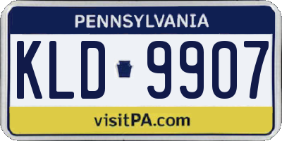 PA license plate KLD9907