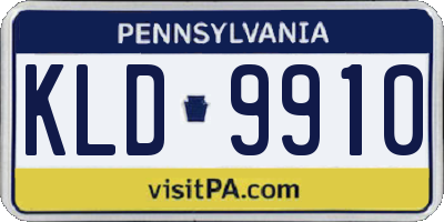 PA license plate KLD9910