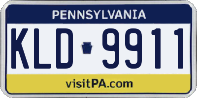 PA license plate KLD9911