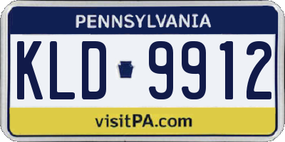 PA license plate KLD9912
