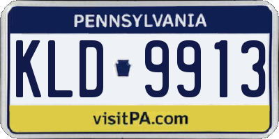 PA license plate KLD9913