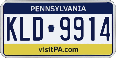PA license plate KLD9914