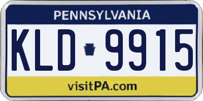 PA license plate KLD9915