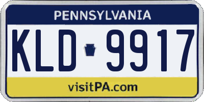 PA license plate KLD9917