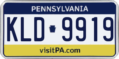 PA license plate KLD9919