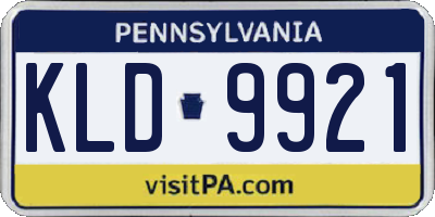 PA license plate KLD9921