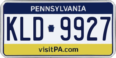 PA license plate KLD9927