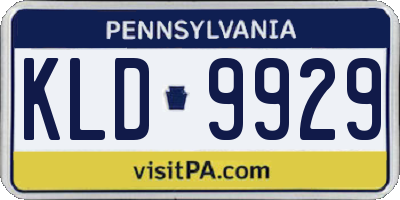 PA license plate KLD9929