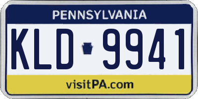PA license plate KLD9941