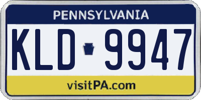 PA license plate KLD9947