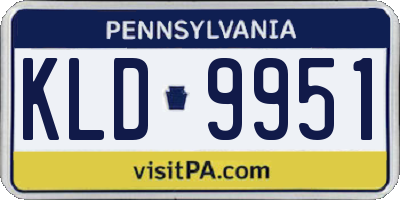 PA license plate KLD9951
