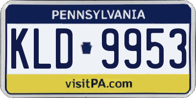 PA license plate KLD9953