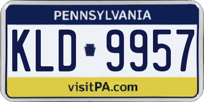 PA license plate KLD9957