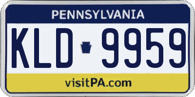 PA license plate KLD9959