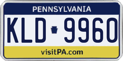 PA license plate KLD9960
