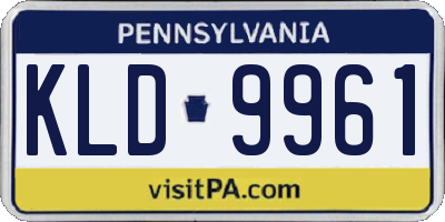 PA license plate KLD9961