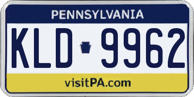 PA license plate KLD9962