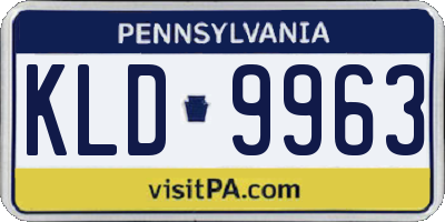 PA license plate KLD9963