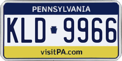 PA license plate KLD9966