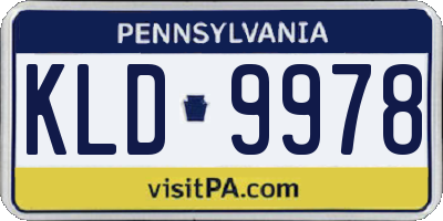 PA license plate KLD9978