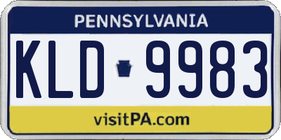 PA license plate KLD9983