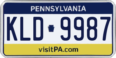 PA license plate KLD9987