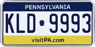 PA license plate KLD9993