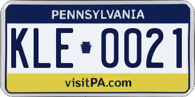 PA license plate KLE0021