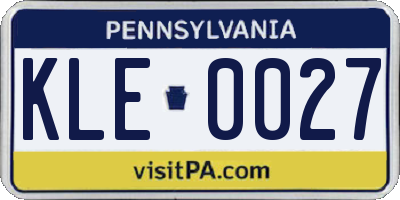 PA license plate KLE0027