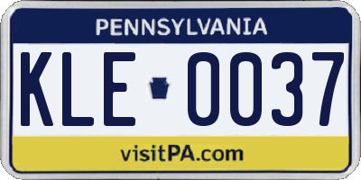 PA license plate KLE0037