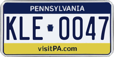 PA license plate KLE0047
