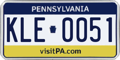 PA license plate KLE0051