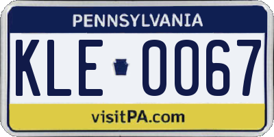 PA license plate KLE0067