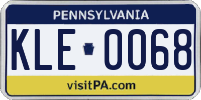 PA license plate KLE0068