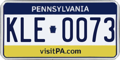 PA license plate KLE0073