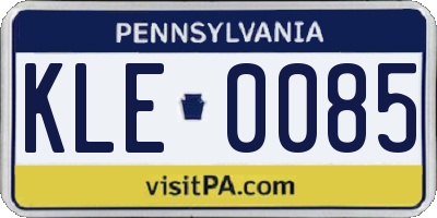 PA license plate KLE0085
