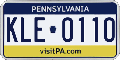 PA license plate KLE0110