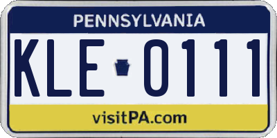 PA license plate KLE0111