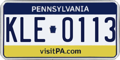 PA license plate KLE0113