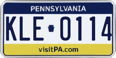 PA license plate KLE0114