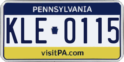 PA license plate KLE0115