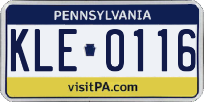 PA license plate KLE0116