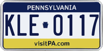 PA license plate KLE0117