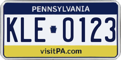 PA license plate KLE0123