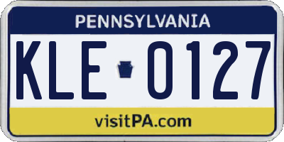 PA license plate KLE0127